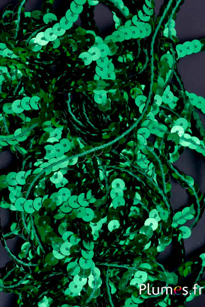 Galon à sequins  - largeur 5 mm - vert